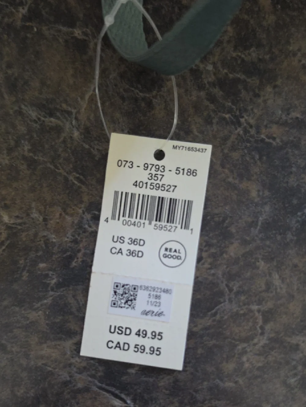 ​Aerie Sunnie Full Coverage Lightly Lined Bra Sage Green 36D